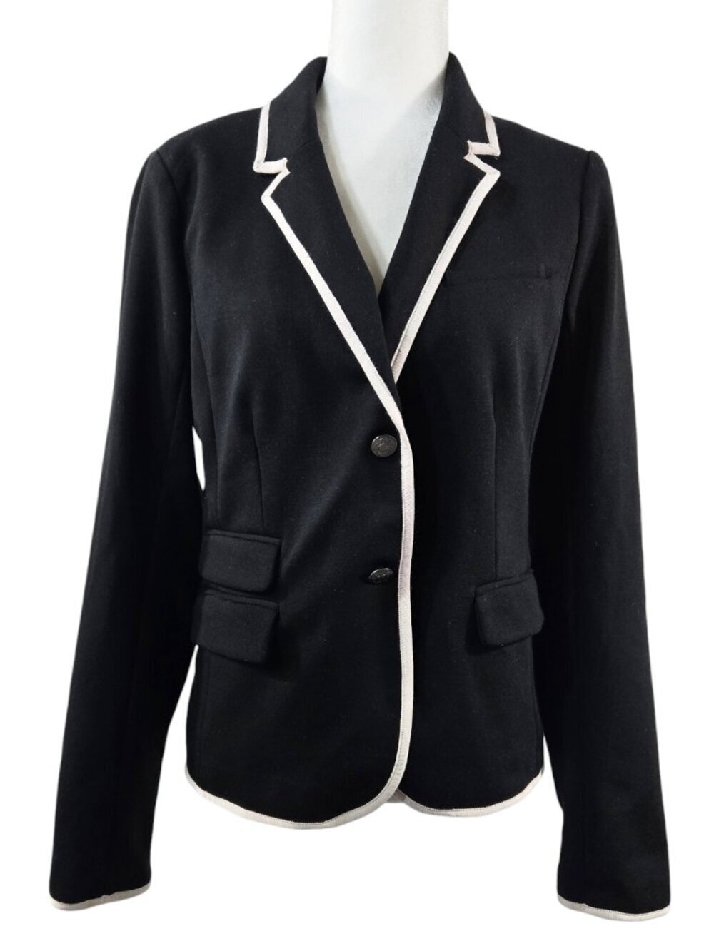 Gap Academy Blazer Black 2 Buttons Pockets Academia Career Classic TALL LONG